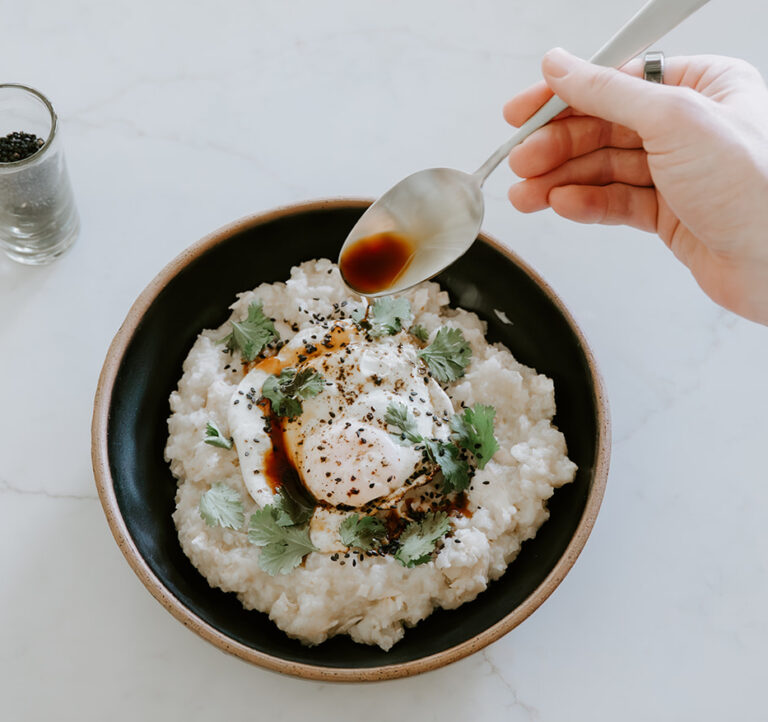 Chicken Congee with Poached Egg